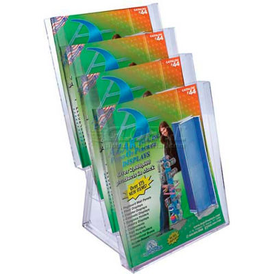 Global Approved 252311 4-Tier Letter Size Countertop Brochure Holder, 9" x 16.5"