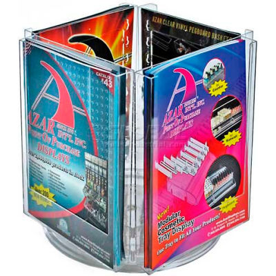 Global Approved 252321 4-Pocket Letter Size Brochure Holder On Revolving Base, 9" Base