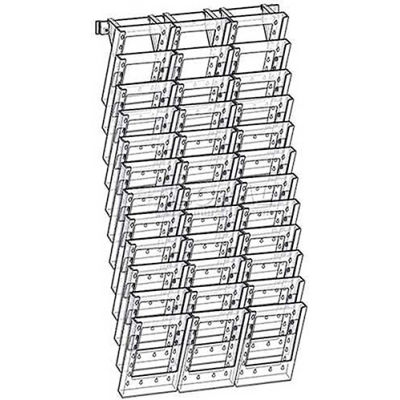 Global Approved 252326 36-Pocket Bi-fold Size Wall Mount Display, 19" x 38", Acrylic ,1 Piece