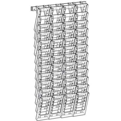 Global Approved 252327 48-Pocket Tri-Fold Size Wall Mount Display, 19" x 38", Acrylic ,1 Piece
