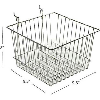 Global Approved 300622 Chrome Wire Basket, 8" High, Metal