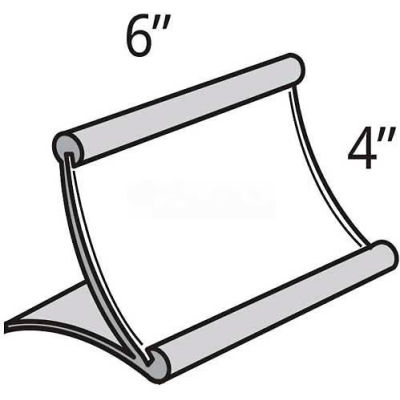 Global Approved 300883 Curved Countertop Sign Holder, 6" x 4", Metal ,1 Piece