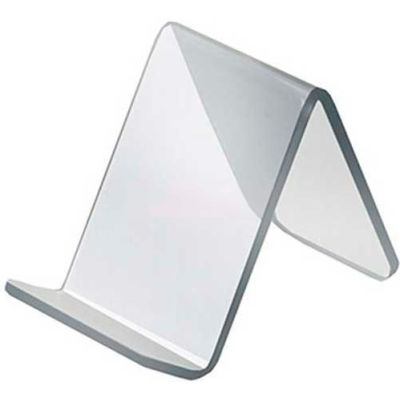 Global Approved 515405 Acrylic Easel W/ 1" Lip, 1.875" x 3.5" x 2.5"