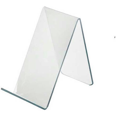 Global Approved 515415 Acrylic Easel W/ 1.25" Lip, 2.5" x 4.125", Acrylic