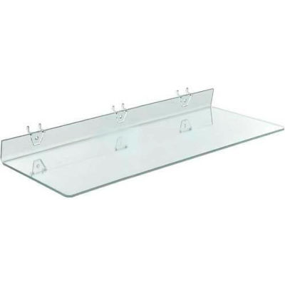 Global Approved 556008 Acrylic Shelf For Pegboard/Slatwall, 24" x 2", Clear