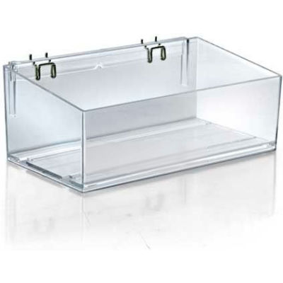Global Approved 556113 Acrylic Divider Bin For Pegboard/Countertop, 13.5" x 4", Clear ,1 Piece