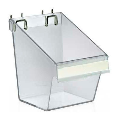 Global Approved 556127 Small Display Bucket W/ C-Channel For Pgbrd/Slatwall 5" x 7" CLR