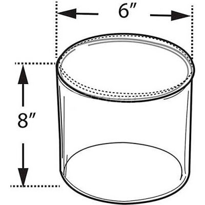 Global Approved 556608 Acrylic Cylinder, 6" x 8", Clear ,1 Piece