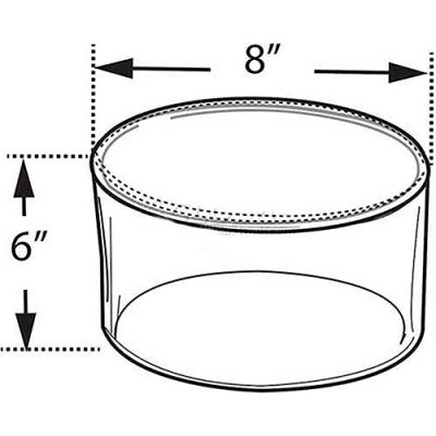 Global Approved 556805 Acrylic Cylinder, 8" x 6", Clear ,1 Piece
