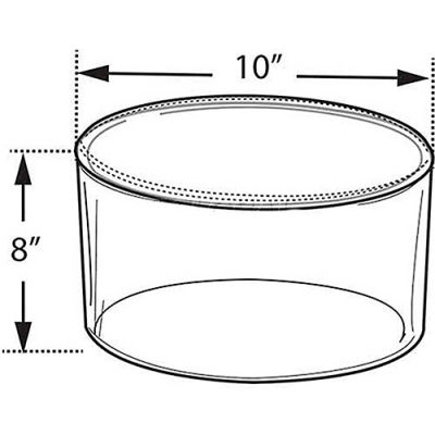 Global Approved 556908 Acrylic Cylinder, 10" x 8", Clear ,1 Piece