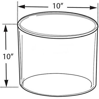 Global Approved 556910 Acrylic Cylinder, 10" x 10", Clear ,1 Piece