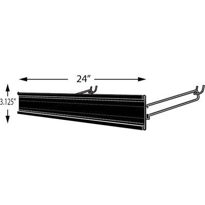Azar Displays 600324-BLK, C Channel, 24"W x 1/4"D x 3"H