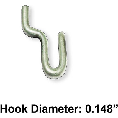 Global Approved 700022, J Hook For Slatwall & Pegboard, 0.5"W x 1.25"L, Metal