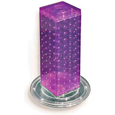 Global Approved 700220-PUR 12" Pegboard Revolving Countertop Display, 4-Sided, Purple ,1 Piece