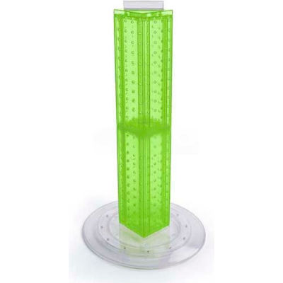 Global Approved 700222-GRE 24" Pegboard Revolving Countertop Display, 4-Sided, Green Translucent