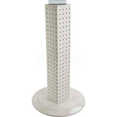 Global Approved 700222-WHT 24" Pegboard Revolving Countertop Display, 4-Sided, White Solid ,1 Piece
