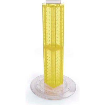 Global Approved 700222-YEL 24" Pegboard Revolving Countertop Display, 4-Sided, Yellow Translucent