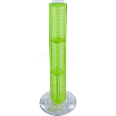 Azar Displays 700223-GRE 36" Pegboard Revolving Floor Display, 4-Sided, Green Translucent ,1 Piece