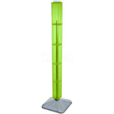 Global Approved 700225-GRE 48" Pegboard Revolving Floor Display, 4-Sided, Green Translucent ,1 Piece
