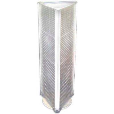 Global Approved 700450-CLR Three-Sided Spinning Pegboard Floor Display, 16" x 60", Clear Opaque