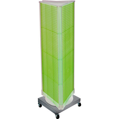 Azar Displays 700452-GRE, Three-Sided Pegboard Floor Display W/ Revolving Base, 16"W x 16"D x 67"H