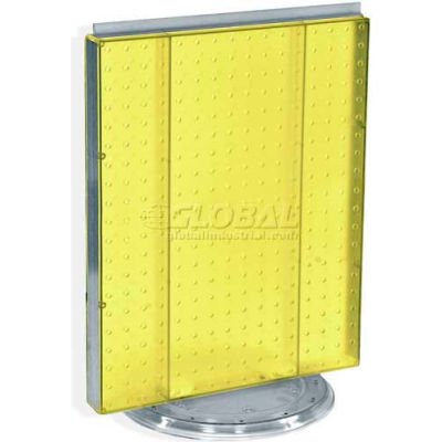 Global Approved 700500-YEL Pegboard Countertop Display, 16" x 20", Yellow Opaque ,1 Piece