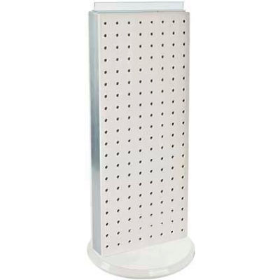 Global Approved 700508-WHT Revolving Pegboard Countertop Display Unit, 8" x 20", White ,1 Piece