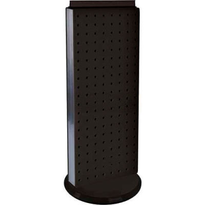 Global Approved 700509-BLK Two-Sided Non-Revolving Pegboard Countertop Display, 8" x 20", Black