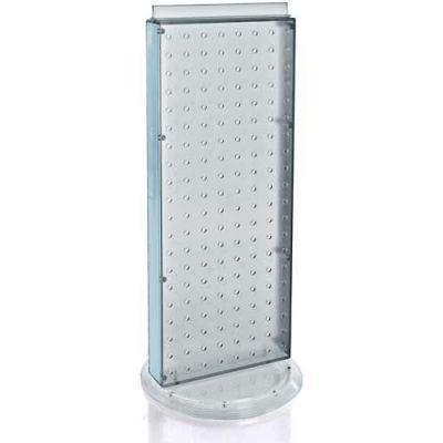 Global Approved 700509-CLR Two-Sided Non-Revolving Pegboard Countertop Display, 8" x 20", Clear