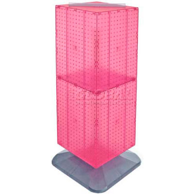 Global Approved 701435-PNK 4-Sided Interlocking Pegboard Floor Display, 14" x 40", Pink Opaque
