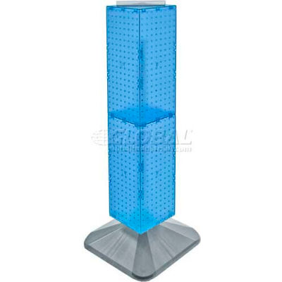 Global Approved 703387-BLU 4-Sided Interlocking Pegboard Display, 8" x 40", Blue Opaque ,1 Piece