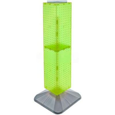 Global Approved 703387-GRE 4-Sided Interlocking Pegboard Display, 8" x 40", Green Opaque ,1 Piece