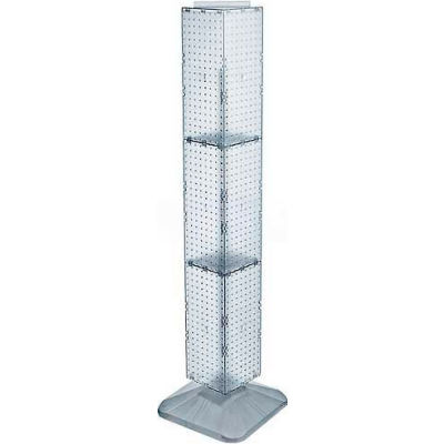 Global Approved 703389-CLR 4-Sided Interlocking Pegboard Display, 8" x 60", Clear Opaque ,1 Piece