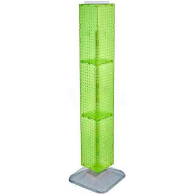 Global Approved 703389-GRE 4-Sided Interlocking Pegboard Display, 8" x 60", Green Opaque ,1 Piece