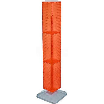 Global Approved 703389-ORG 4-Sided Interlocking Pegboard Display, 8" x 60", Orange Opaque ,1 Piece