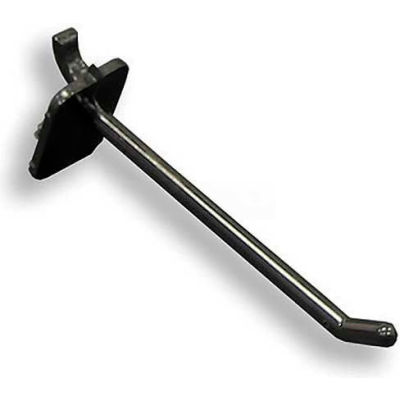 Global Approved 800004-B 4" Opaque Plastic Pegboard Locking Hook, Black