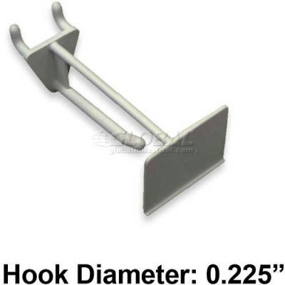Global Approved 800012-WHT 2" Opaque Plastic Pegboard Scan Hook, White