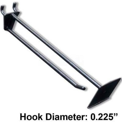 Global Approved 800018-BLK 8" Opaque Plastic Pegboard Scan Hook, Black