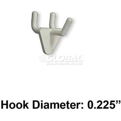 Global Approved 800071-WHT 1" Opaque Plastic Hook, Clear