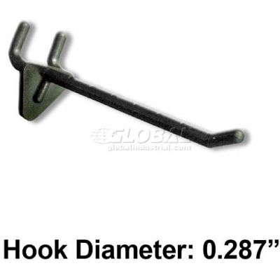 Global Approved 800074-BLK 4" Opaque Plastic Hook, Clear