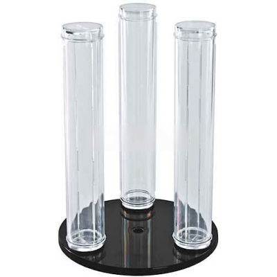 Global Approved 900069 Vertical 3-Pole Bracelet Display, 12" High, Clear, 4 Pack