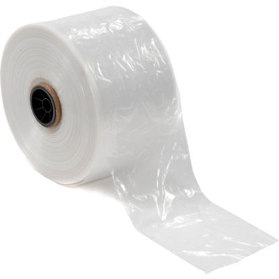 Low Density Poly Tubing, 8"W x 3000'L 2 Mil, Clear, 1 Roll