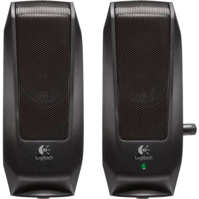 Logitech 980-000012 S120 Slim Mini Stereo Speakers, Black