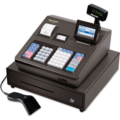 Sharp® Cash Register, SHRXEA507, 40 Clerks, 99 Departments, Scanner, Black