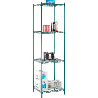Nexel® Poly-Green® Wire Shelving Starter, 24"W x 21"D x 86"H