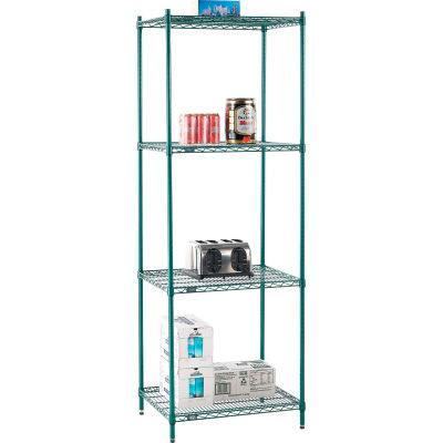 Nexel® Poly-Green® Wire Shelving Starter, 30"W x 21"D x 86"H