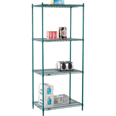 Nexel® Poly-Green® Wire Shelving Starter, 36"W x 21"D x 86"H