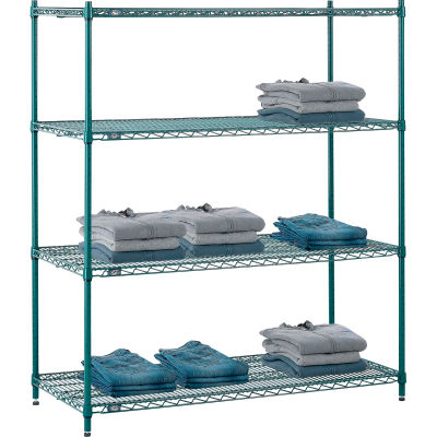 Nexel® Poly-Green® Wire Shelving Starter, 54"W x 21"D x 54"H