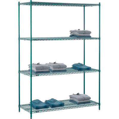 Nexel® Poly-Green® Wire Shelving Starter, 60"W x 24"D x 86"H
