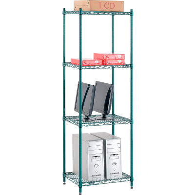 Nexel® Poly-Green® Wire Shelving Starter, 24"W x 14"D x 74"H